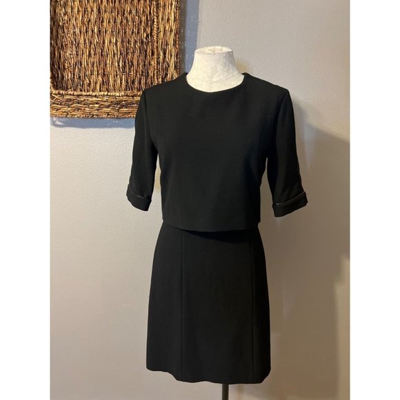 The Kooples Dress EU 40 Black Short Sleeve Stretch Career Church - Picture 3 of 9